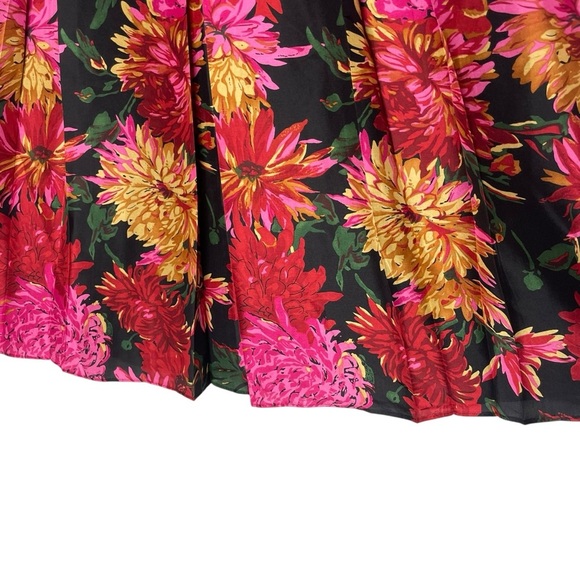 VTG Talbots 100% Silk Floral Pleated Lined Skirt Size 10 - Picture 5 of 12